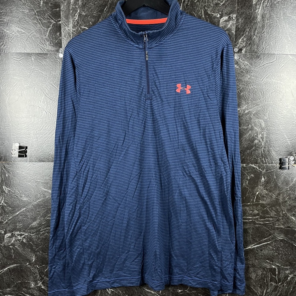 Under Armour Men's Navy ColdGear Quarter Zip Running Jacket Large